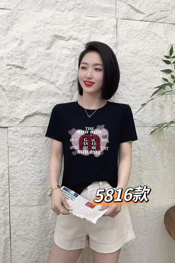 5816夏季新款圆领设计感短袖简约百搭短袖T恤