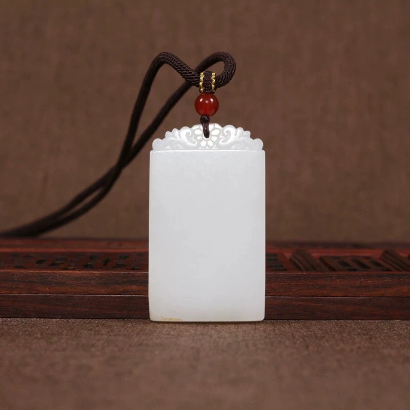 和田白玉平安无事牌子玉器挂件吊坠 男女精品老料手工时尚百搭