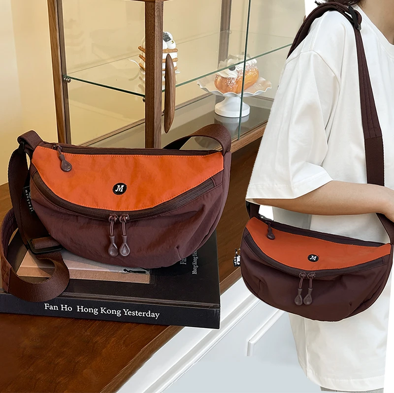 曼月依超轻防水牛津布包百搭腰包胸包单肩斜跨包轻便实用多隔层