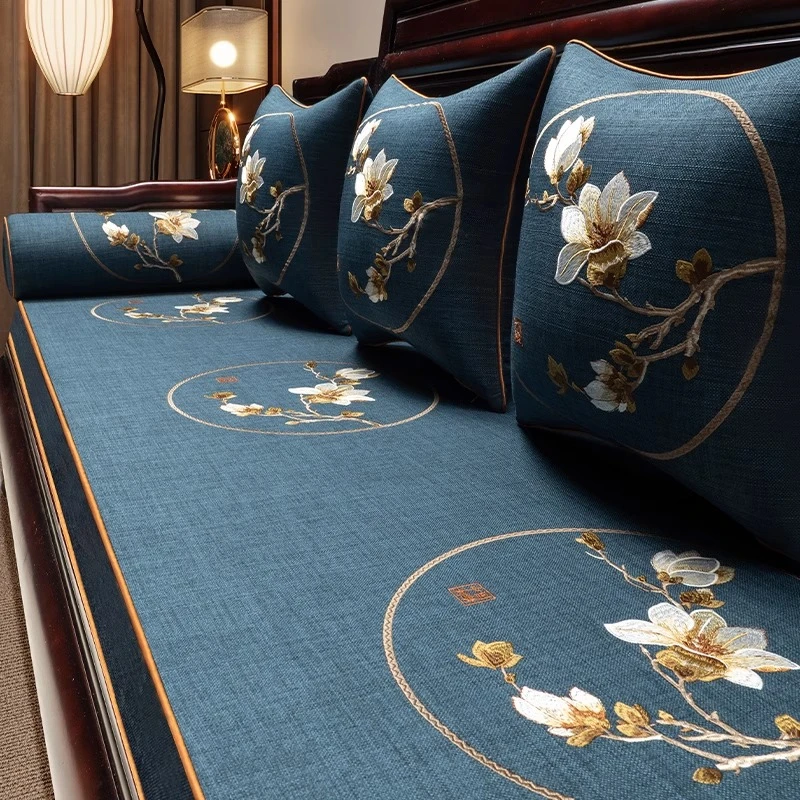 2025新款红木沙发坐垫实木家具垫子防滑套罩新中式定制五件套加硬