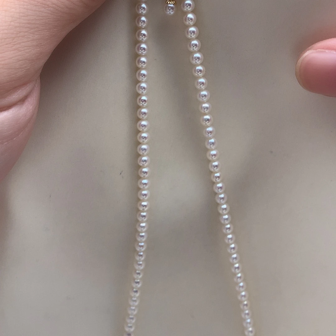 项链18K金镶嵌淡水珍珠4-4.5mm 极光