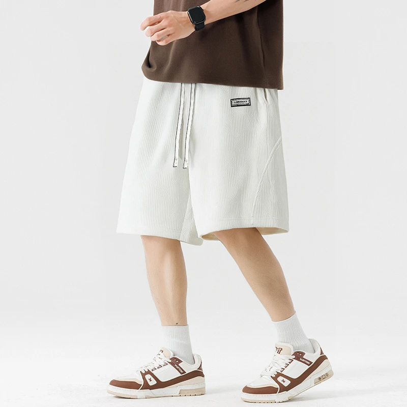 GOONJDKE男士夏季大码休闲五分裤胖子加肥加大纯色百搭宽松短裤男