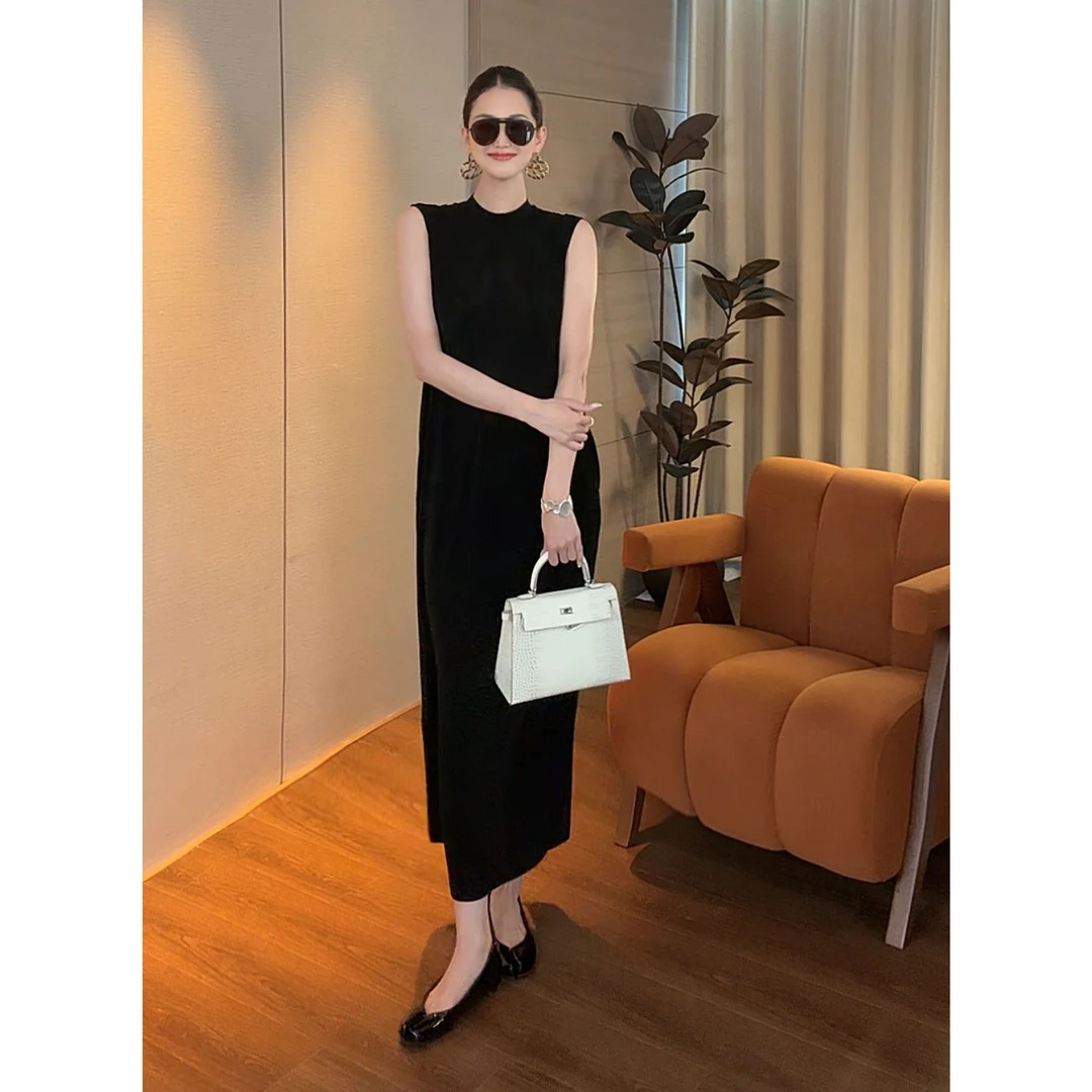 紫紫   静谧裙   醋酸经典冷时髦磨砂连衣裙ZD03LZHJ841