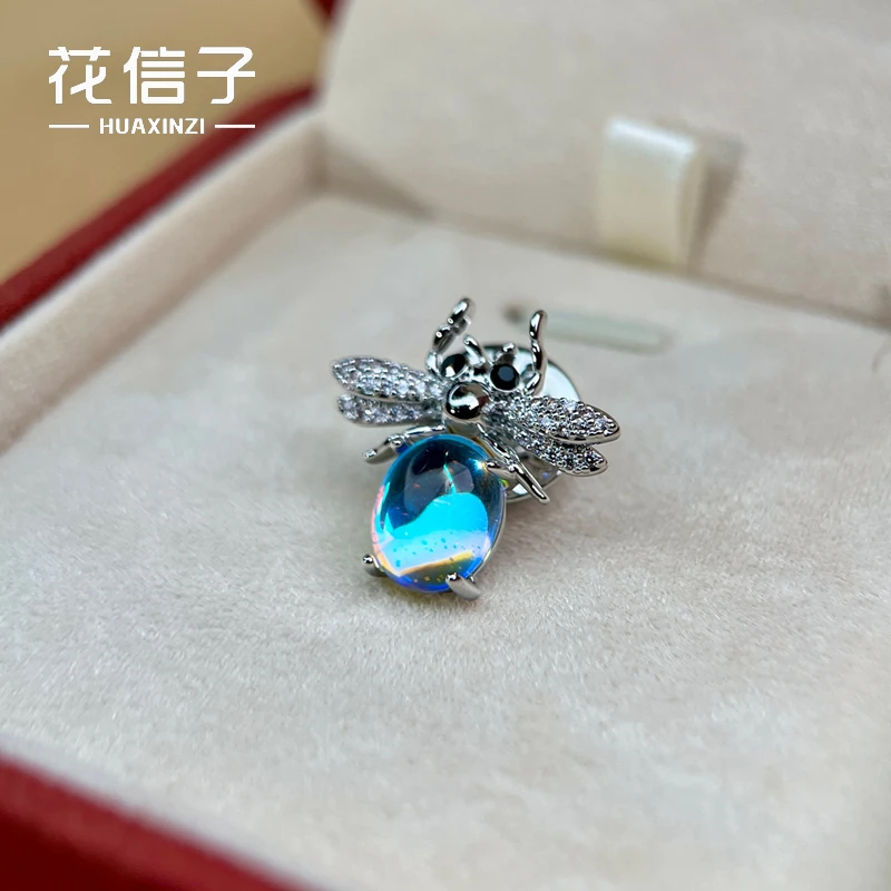 铜锆石胸针 5803 月光小蜜蜂 新品轻奢小裙子防走光针领针胸花