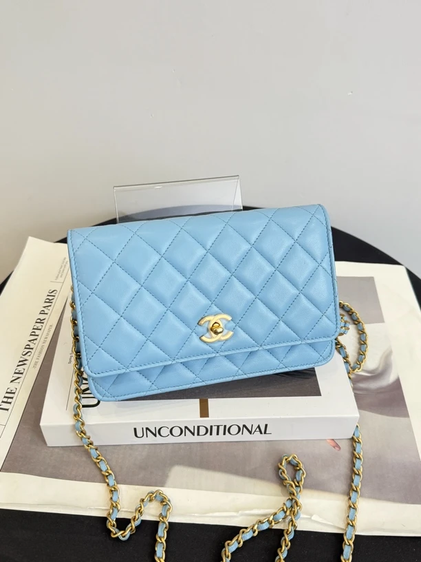 99新 Chanel/香奈儿 【闲置大全套】金球核桃woc 婴儿蓝 拍下送中检