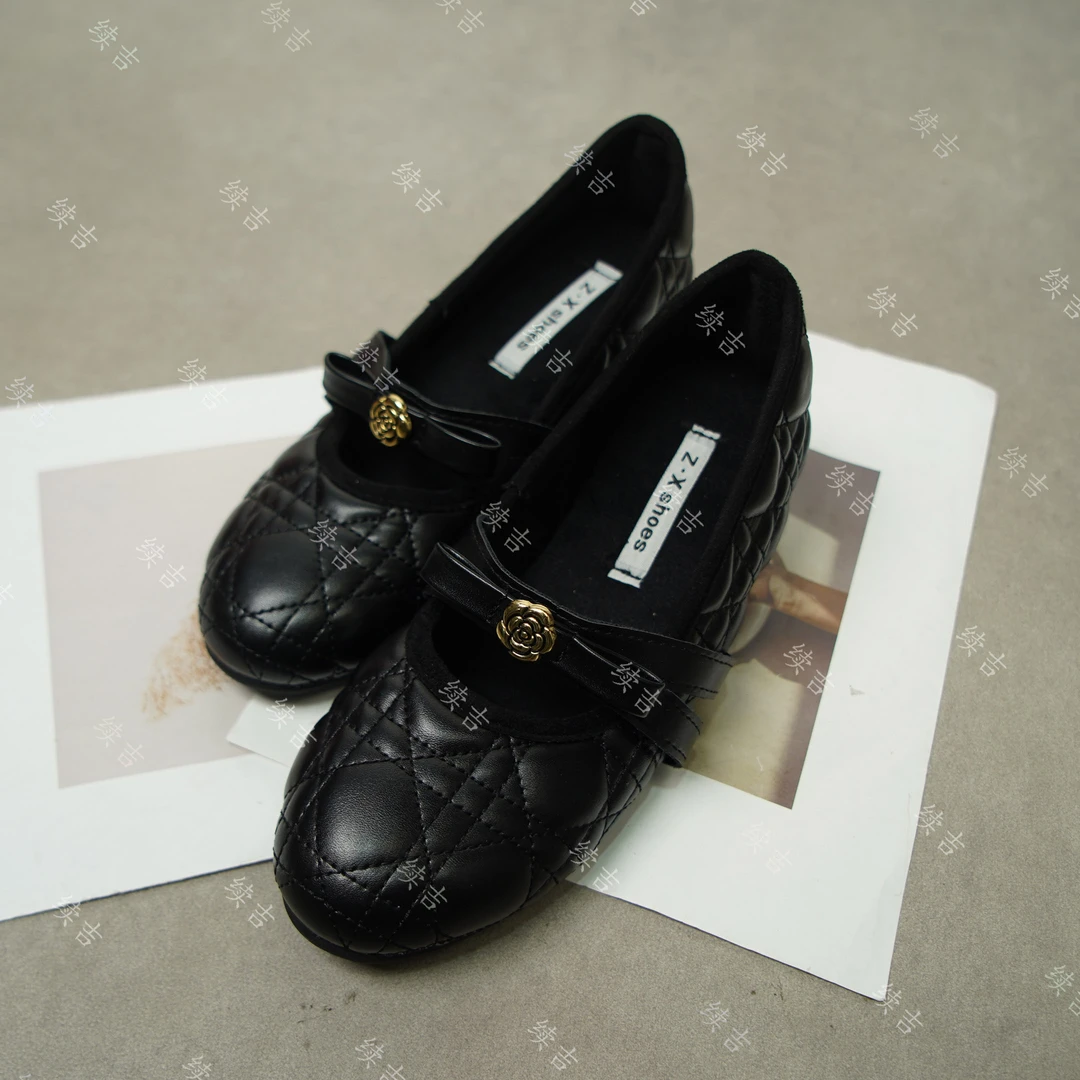 续吉麻衣25-3282法式小香风黑色温柔女鞋