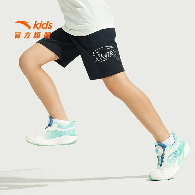 安踏儿童男大童针织五分裤25夏季新款透气舒适青少年儿童服装7717