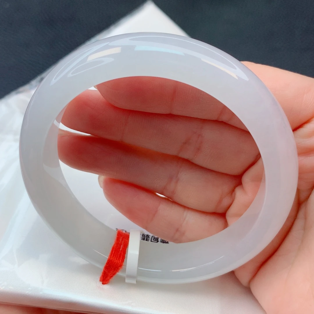 翡翠未镶嵌手镯59-60冰透白月光