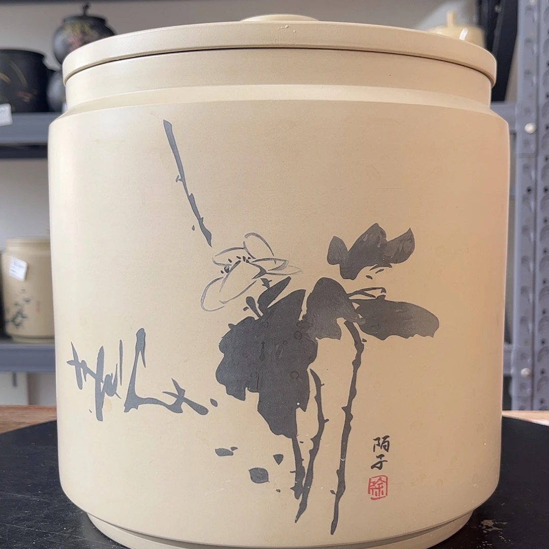 罐刻填白泥哑光七饼缸