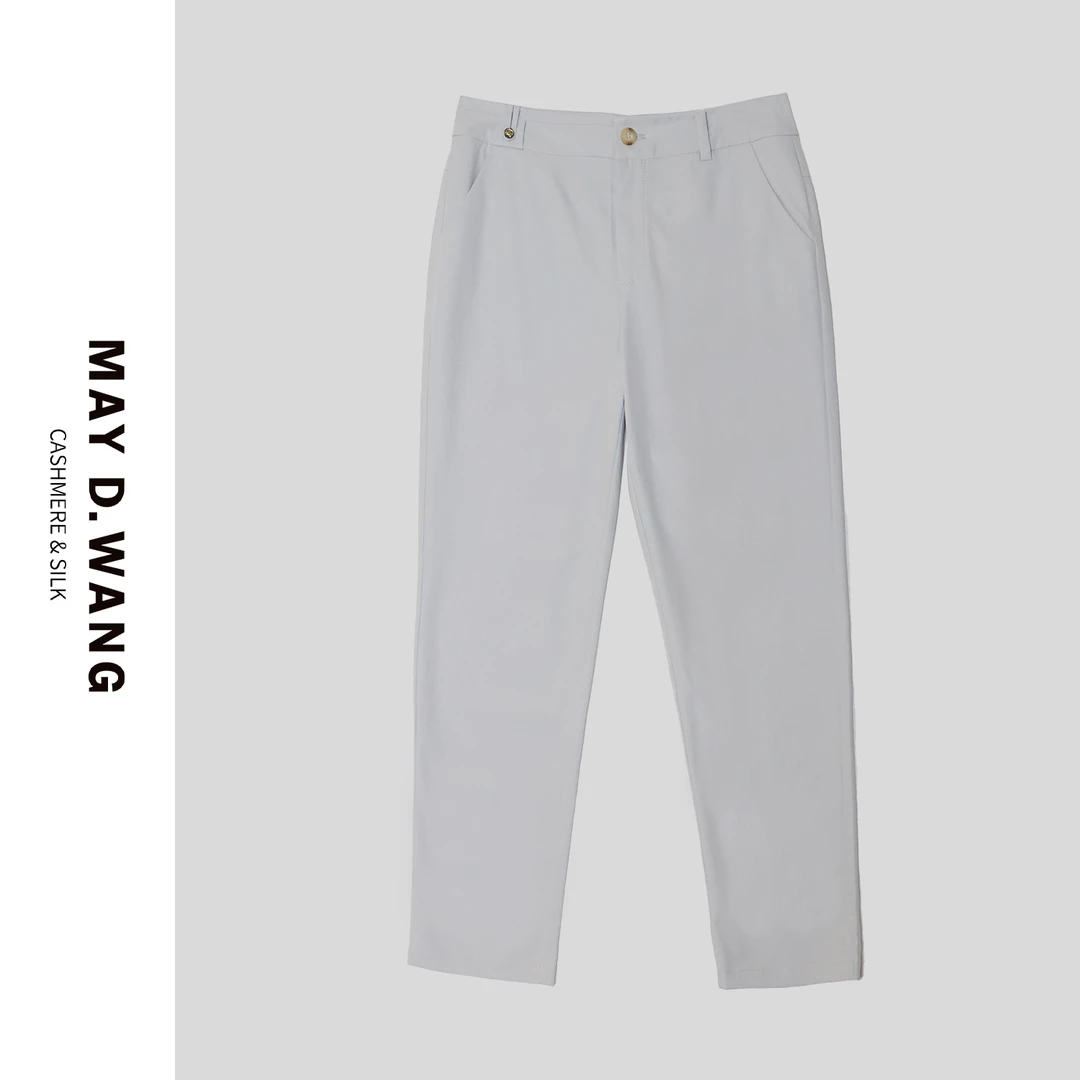 2025夏季简约休闲舒适纯色九分小脚裤长裤 B2F2051