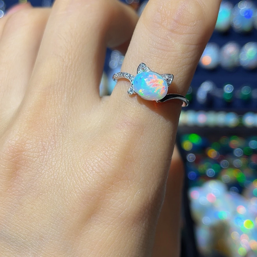 银S925镶嵌欧泊戒指