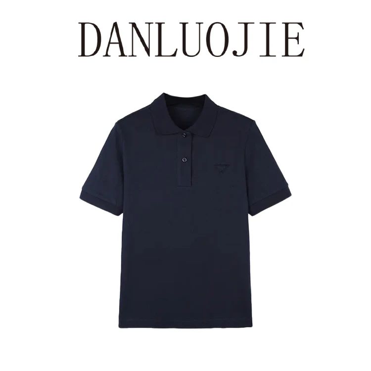 丹珞婕 P家三角标Polo杉 定织定染珠地棉春夏休闲百搭T恤商务翻领