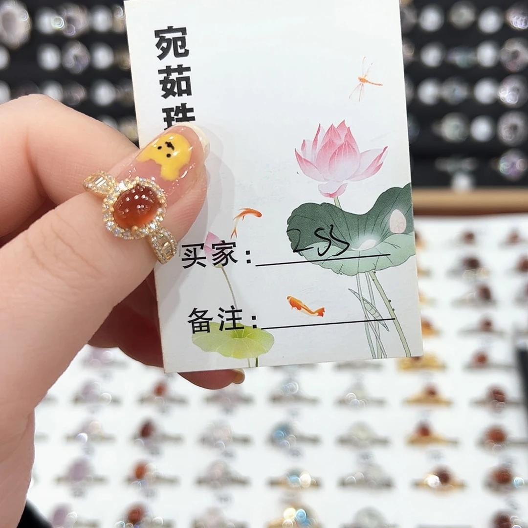 石榴石戒指银S925镶嵌z*s戒指