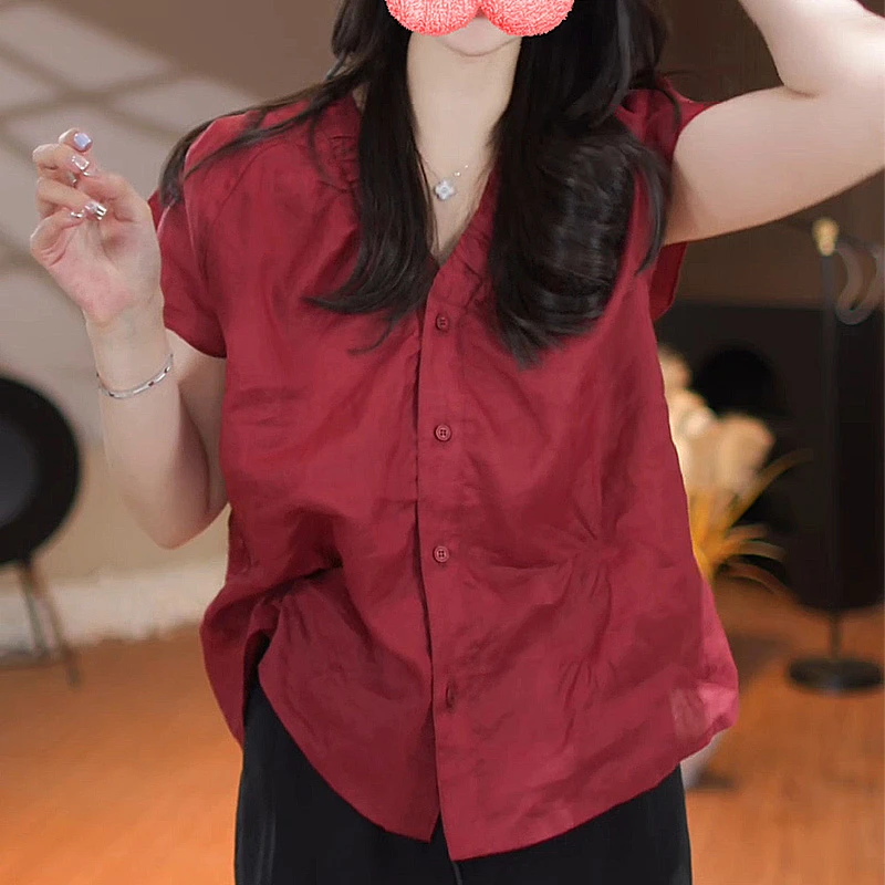 香朵儿时尚都市风时髦衬衫女2025夏季新款透气设计感高级感上衣女