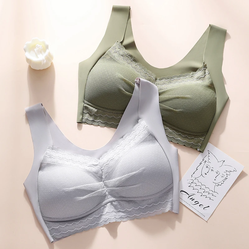 夏季款空气杯性感无痕蕾丝聚拢无钢圈美背背心式内衣文胸女9918
