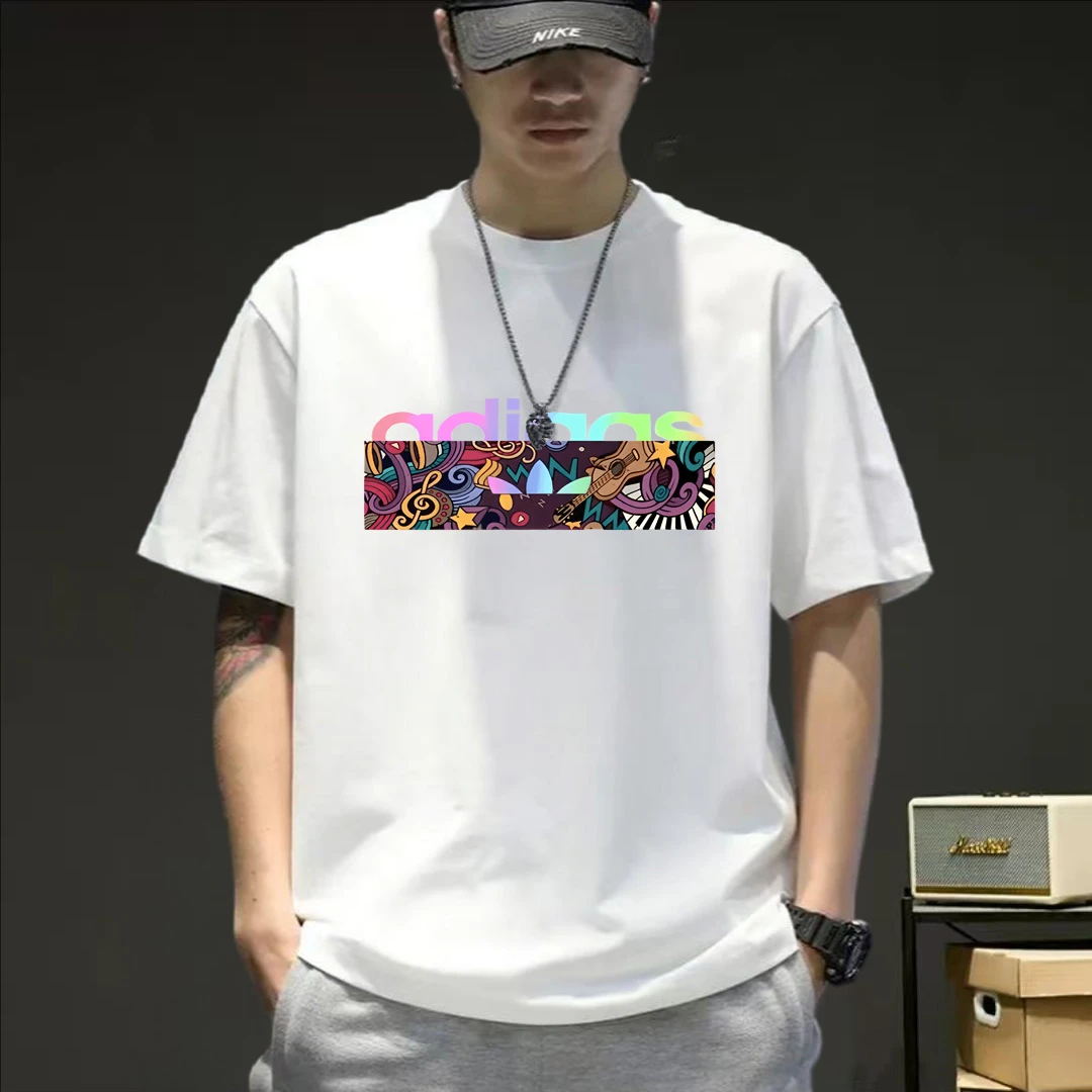 【三折专区】圆领短袖运动T恤男女同款透气港风男士休闲重磅纯棉t恤