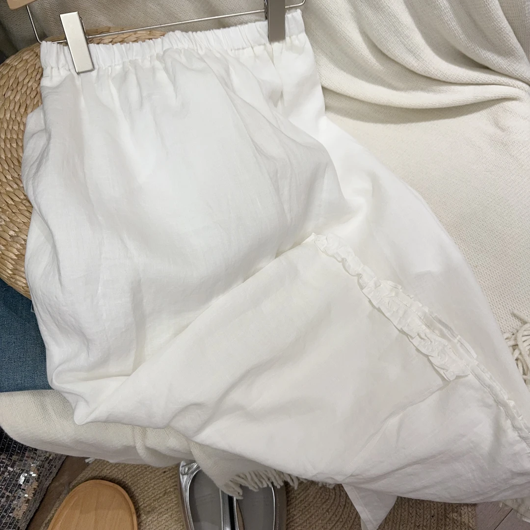 纯色高腰立体装饰半身裙套装夏款百搭夏季时尚宽松