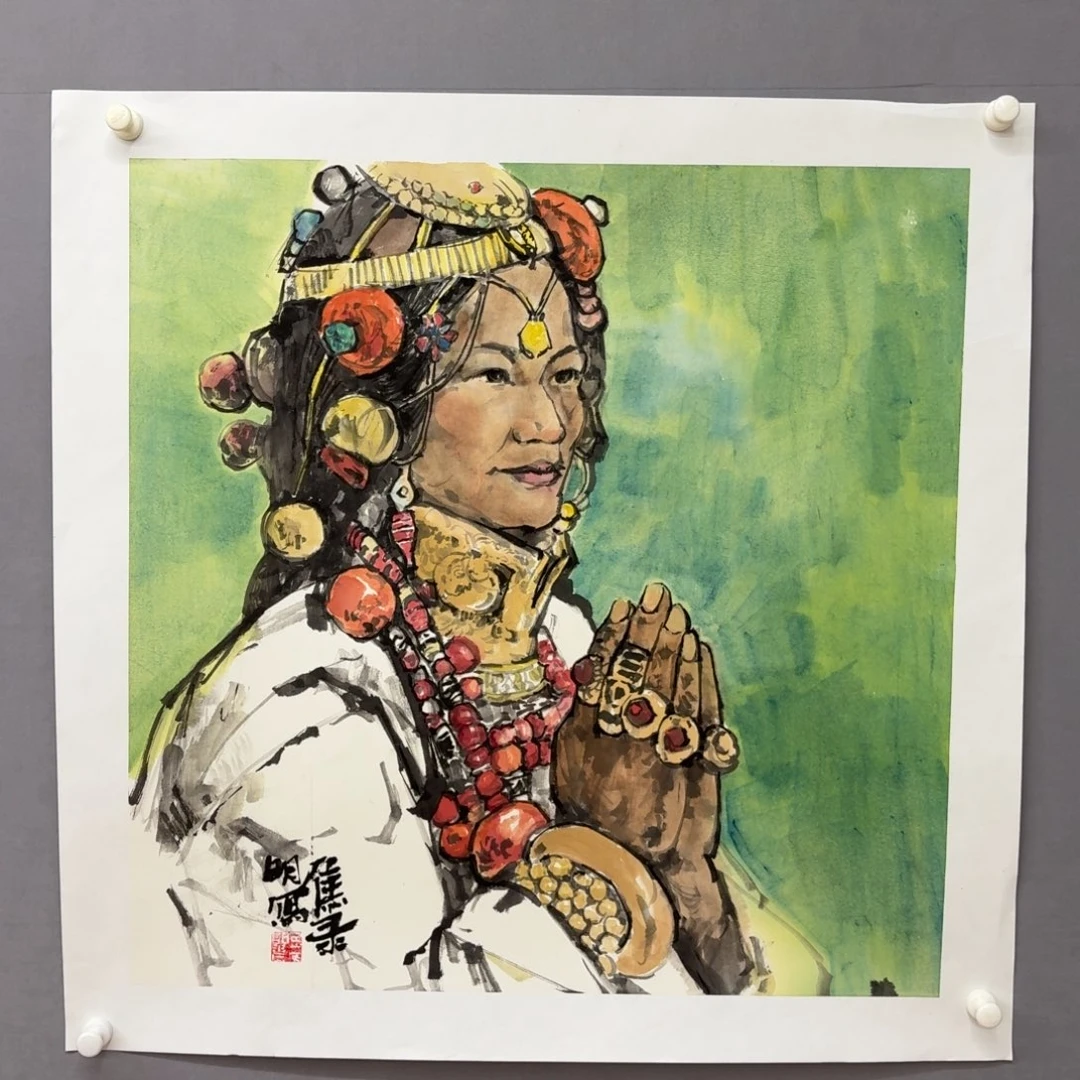 国画艺术家真人手绘