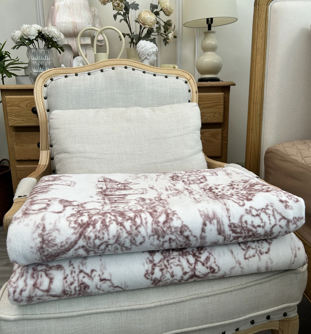 H1475 獭獭绒毛毯（双人）麦维 200*230  沙发毛毯午睡毯简约