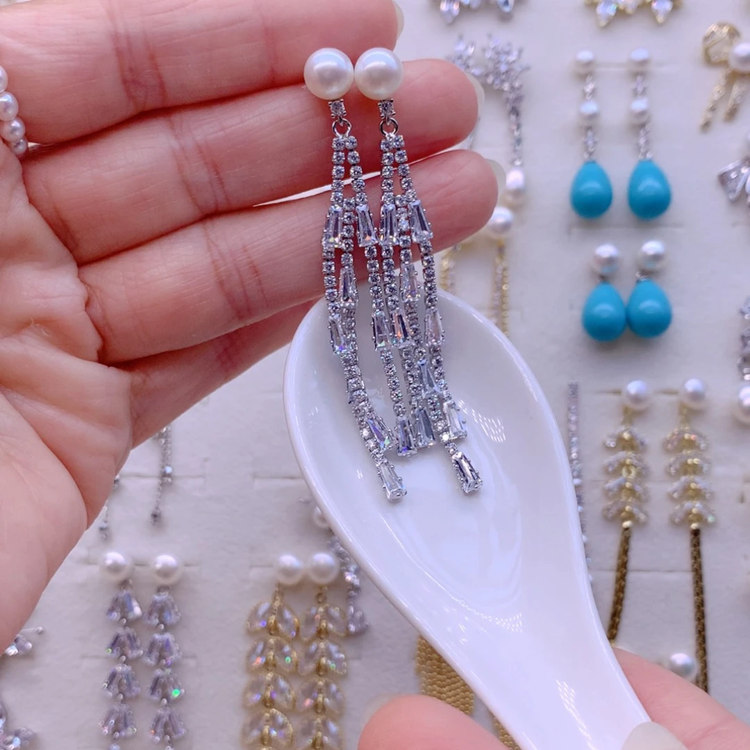 淡水珍珠耳饰合金