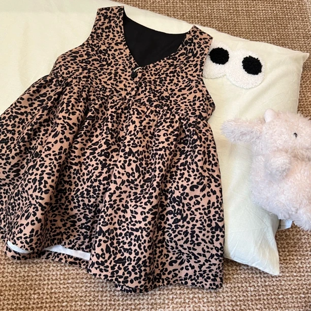 【编号G160】B28087-13-儿童豹纹裙咖色豹纹-XGG