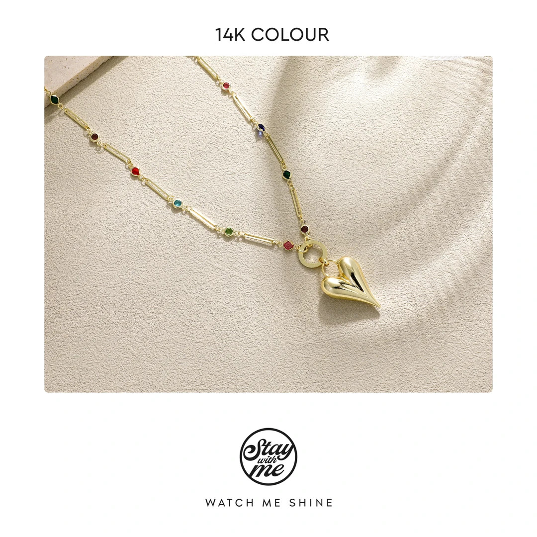 STAY WITH ME 铜合金合成锆石项链 小众设计N1259项链