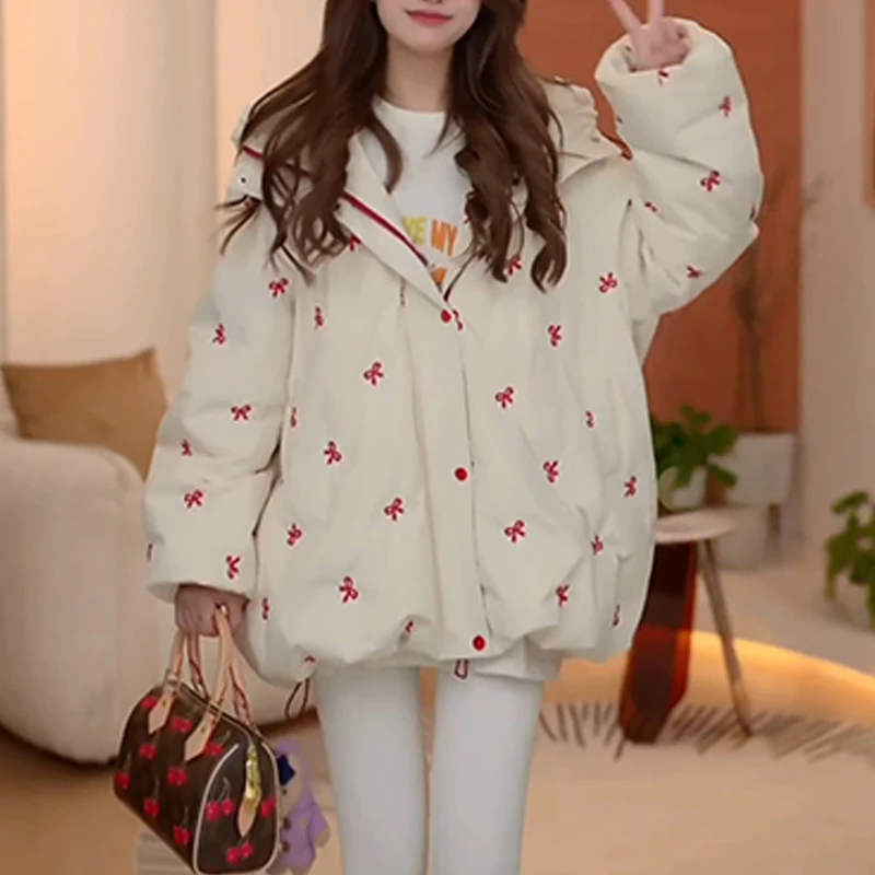 日系慵懒风气质宽松短款外套女士2025秋冬新款常规保暖时尚棉服