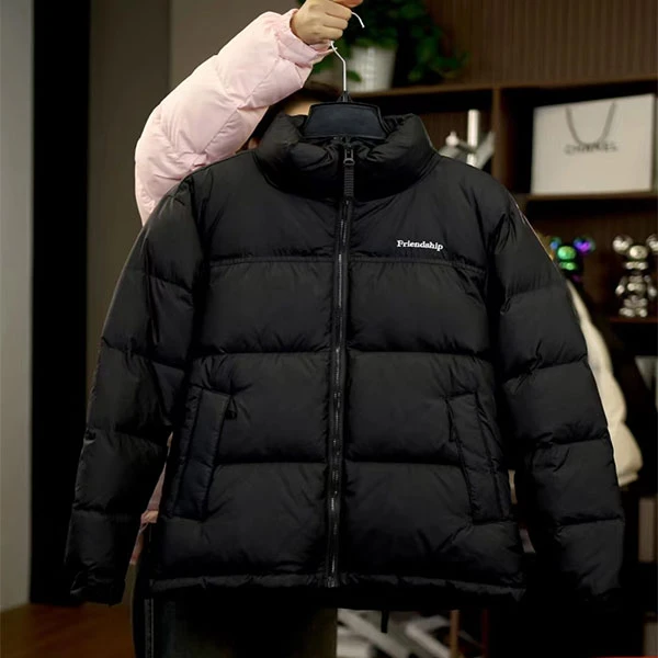 1拼接面包服情侣男女同款羽绒服