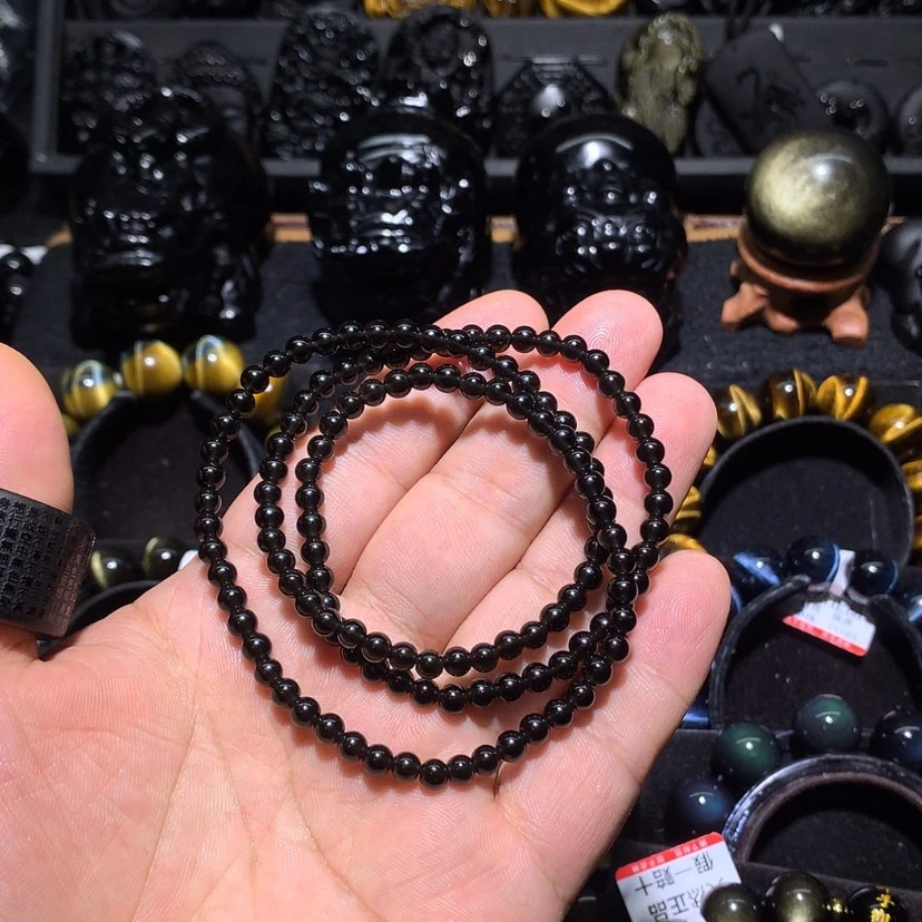 【闪购商品】未镶嵌黑曜岩珠宝奇石秋*