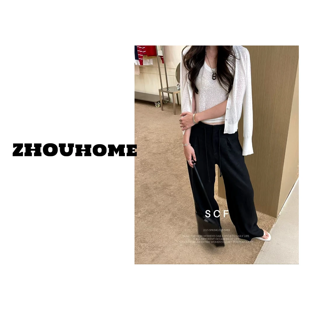 【周周服饰】深圳南油小众设计师款亚麻混纺针织开衫女新款-勿机洗