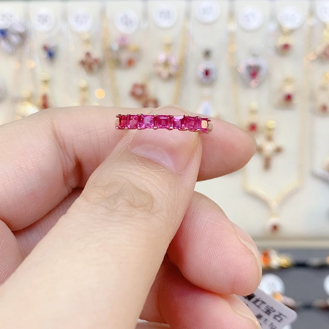 银S925镶嵌戒指红宝石