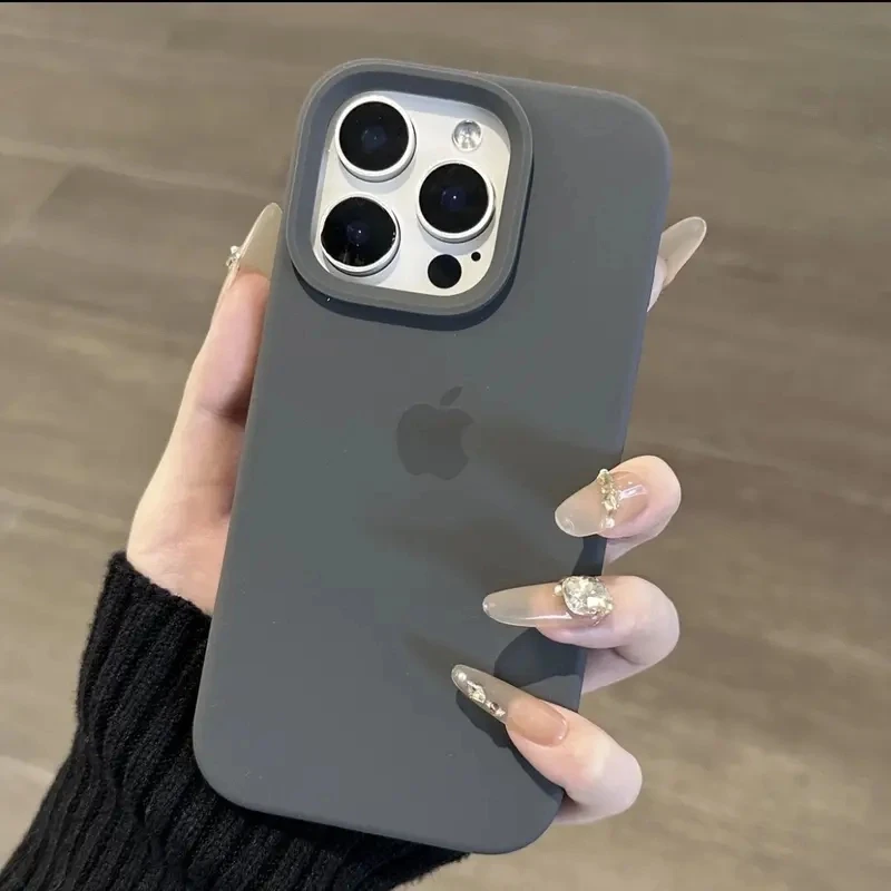炭黑iPhone16promax手机壳液态11硅胶适用苹果15pro/13/12软壳14
