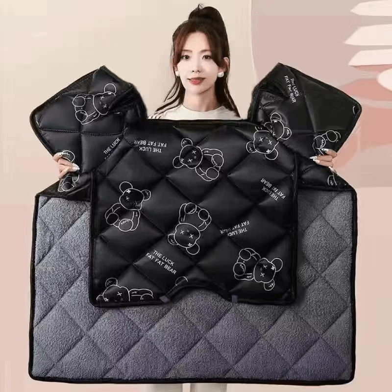 冬季电动车挡风被加绒加厚保暖四季全包式加大防风被车载挡风被