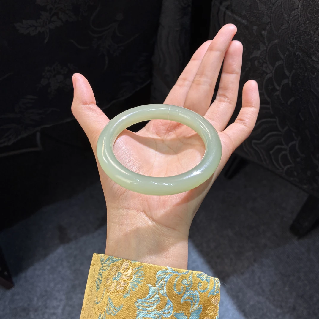 【古冉优选】和田玉青海冰底晴水手镯57➕