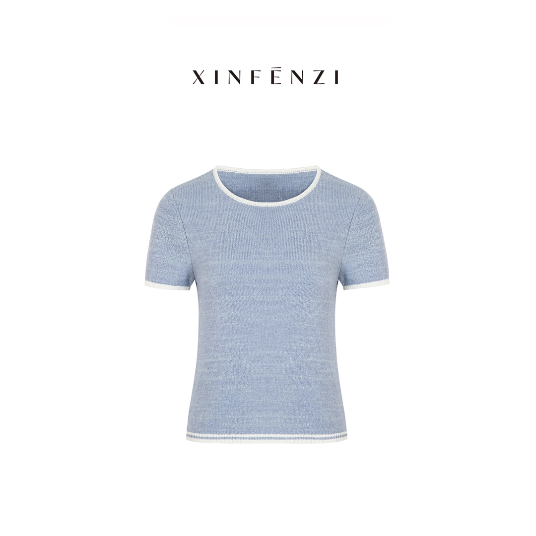 【银河恋人】XINFENZI 超百搭日常撞色圆领短袖 35900