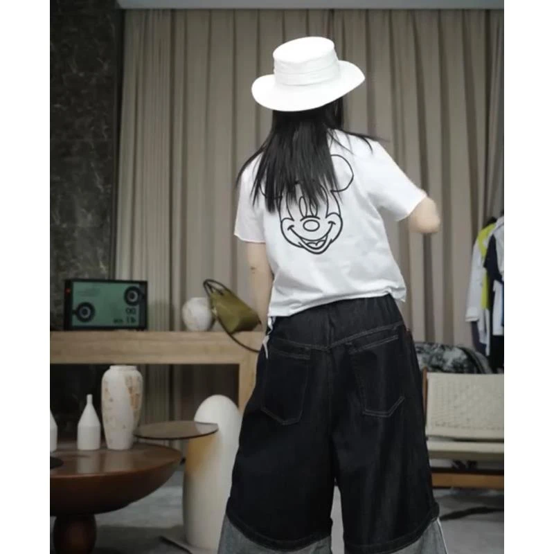 infobyfive福利夏季新款卡通印花老鼠圆领短袖T恤NF0504211