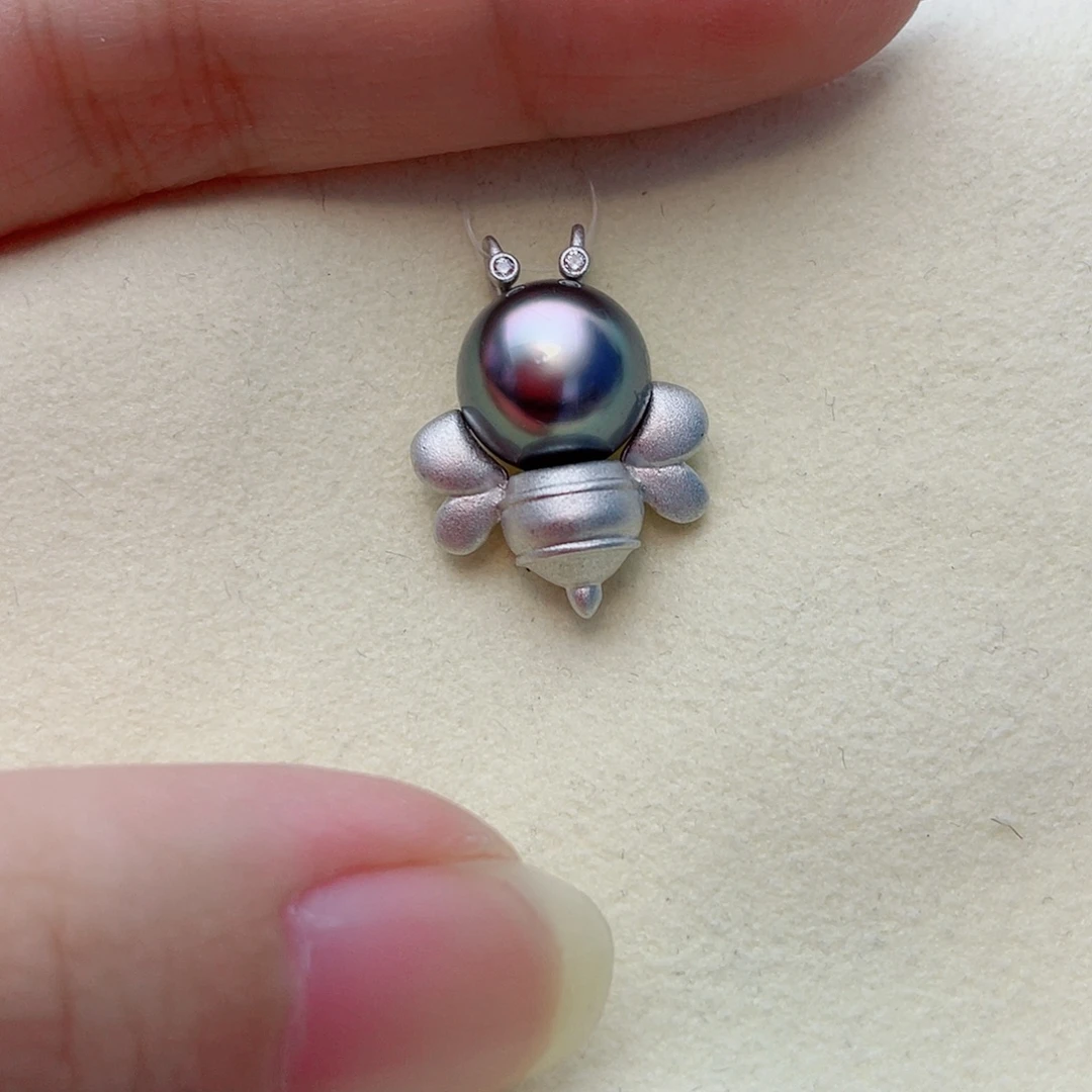 银S925镶嵌颈饰拼合珍珠（马贝珠）w83