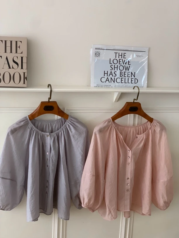 「大昕·落茶雪」2025夏季新款极简风日常休闲小衫