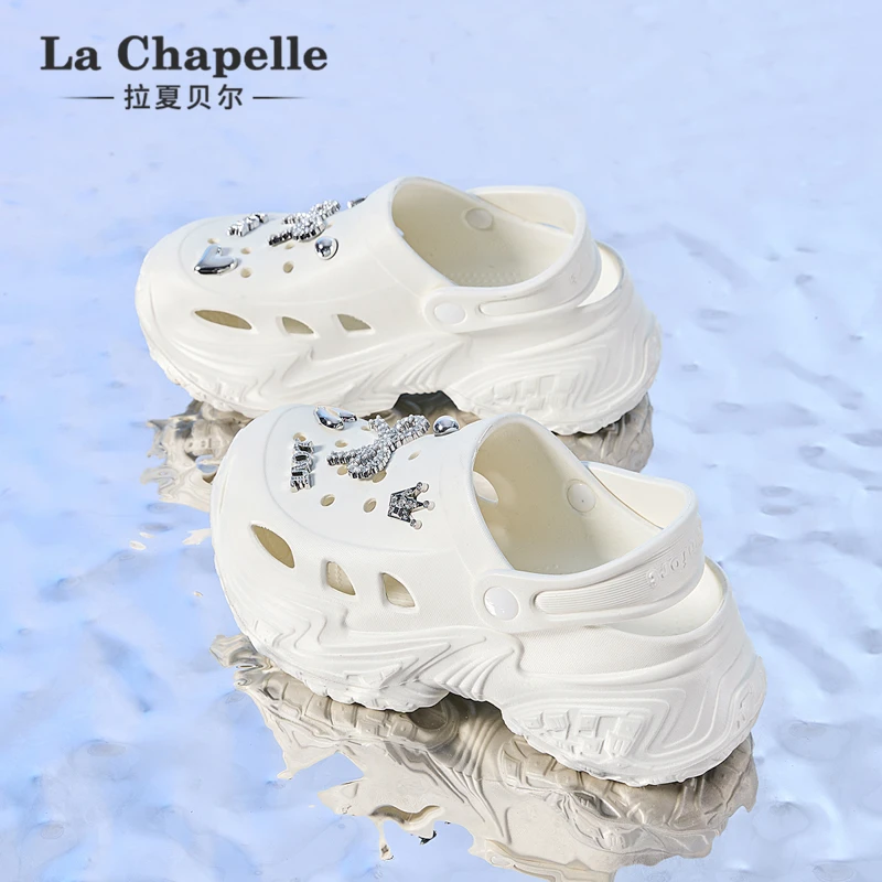 拉夏贝尔2025夏季新款舒适休闲百搭时尚凉拖鞋凉鞋洞洞鞋潮流外穿