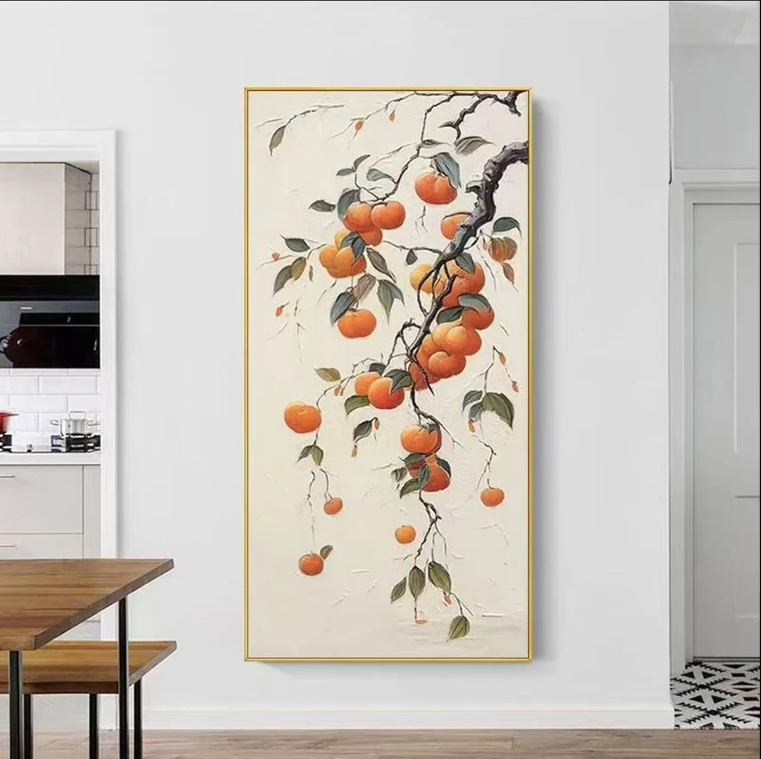 《事事如意肌理油画》高级感沙发画简约客厅玄关背景墙挂画80160