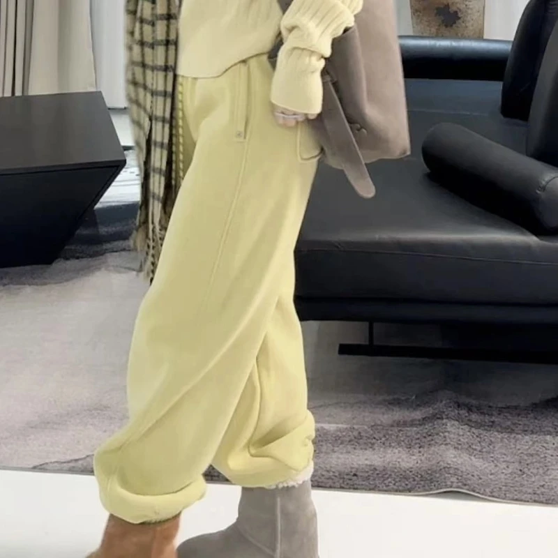 HB【日落回信】6868 加绒加厚 显瘦休闲宽松百搭束脚裤