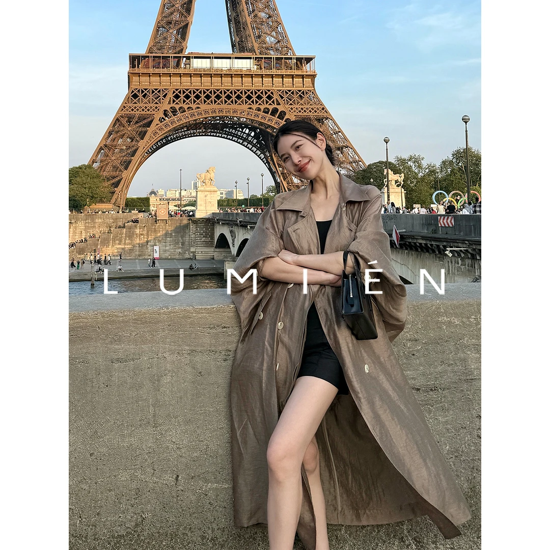 【LUMIEN新品】“巴黎旧梦”轻薄秋季薄外套挺括翻领风衣LX5FFF87