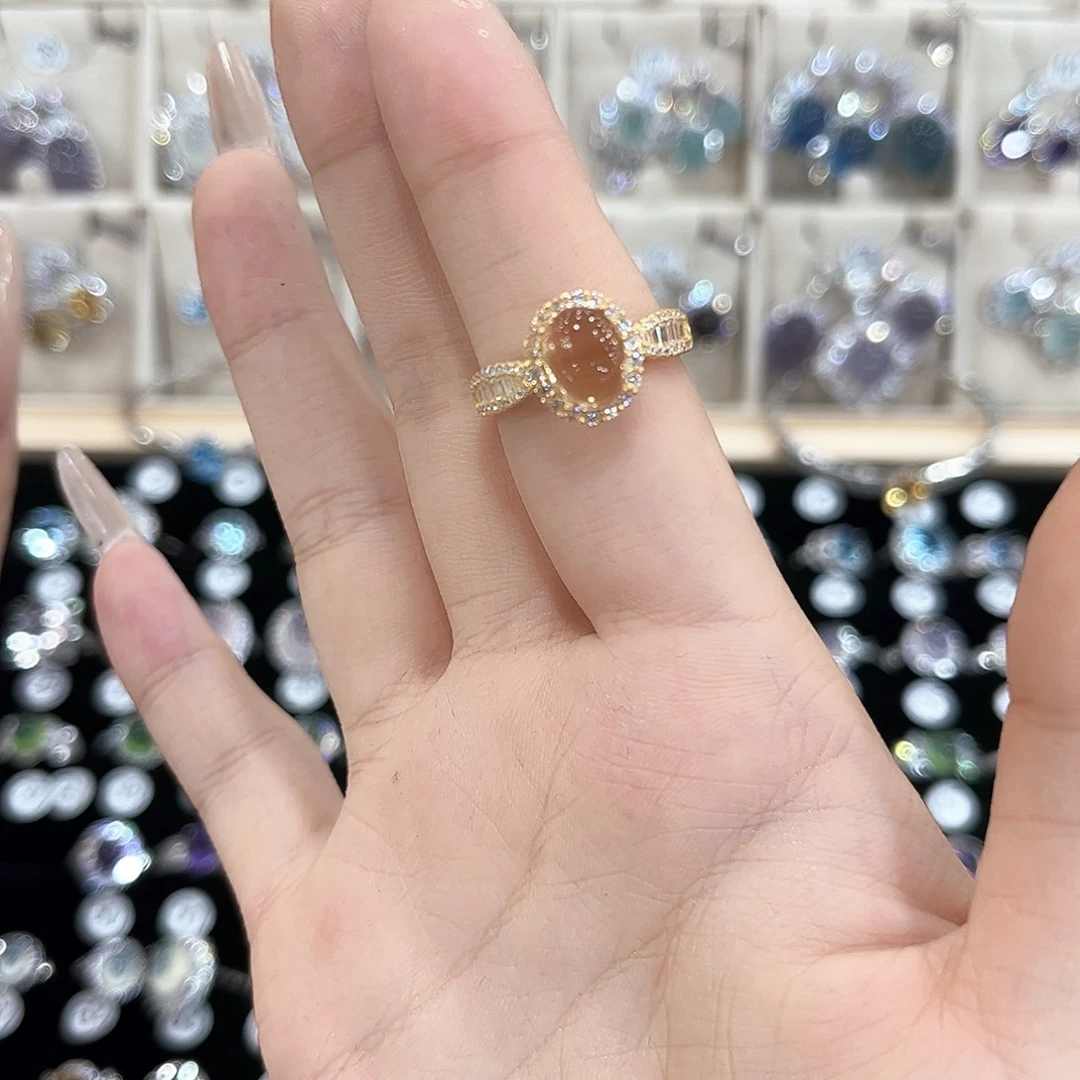 *****戒指黄晶银S925镶嵌