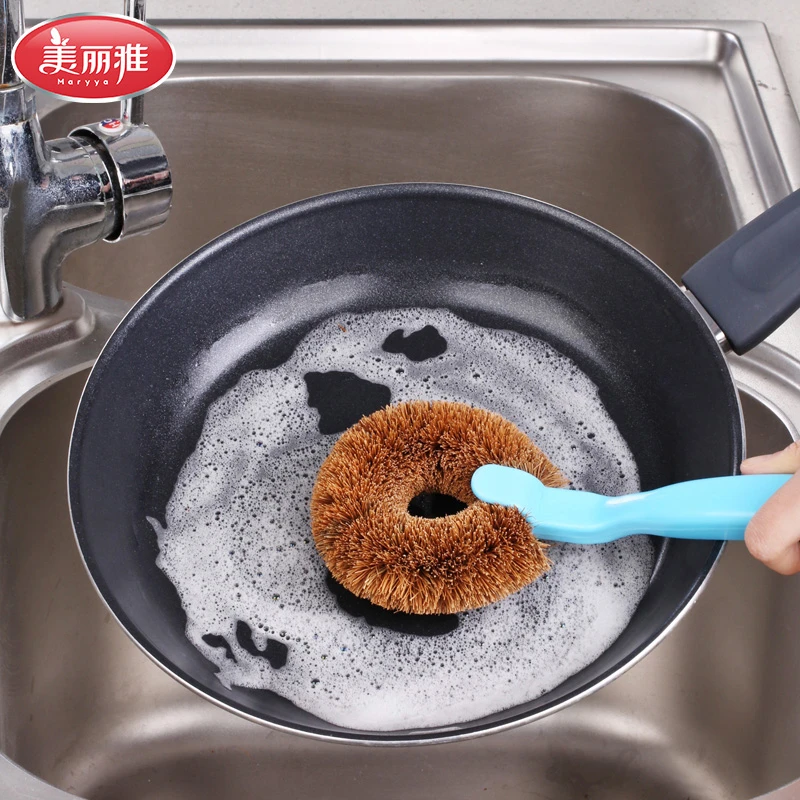 美丽雅 厨房专用锅刷家用长柄洗锅刷洗不粘油带柄擦锅去污不掉渣
