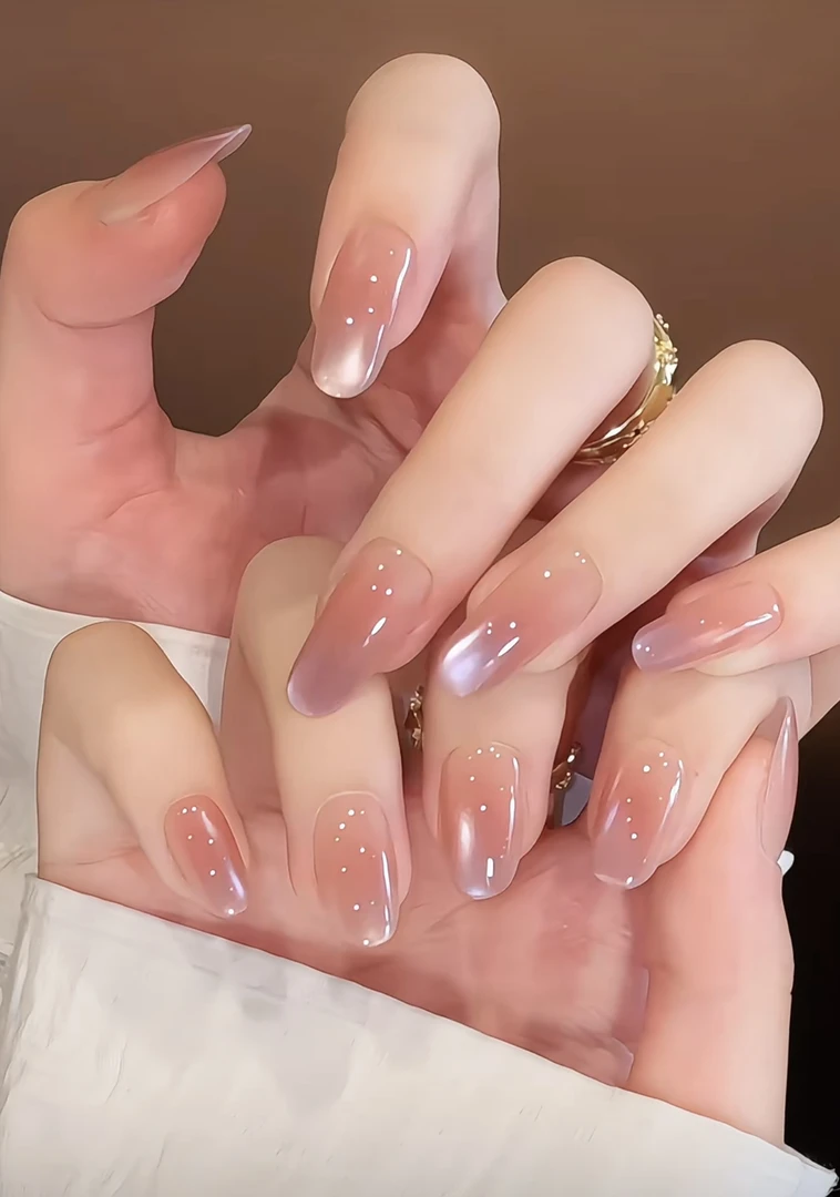 （长短可选)风信紫猫眼高级感纯欲风手工穿戴甲82