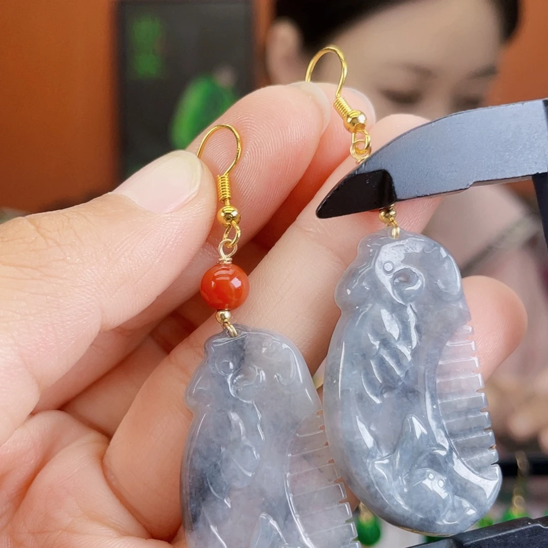 翡翠未镶嵌耳饰饰品