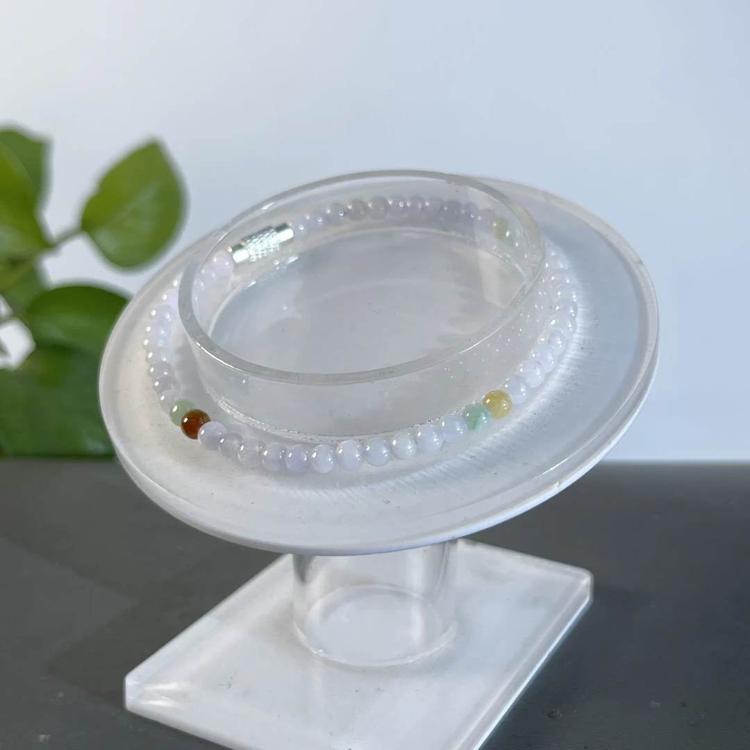 JXW24-04 天然缅甸A货翡翠  翡翠手串（含配饰）