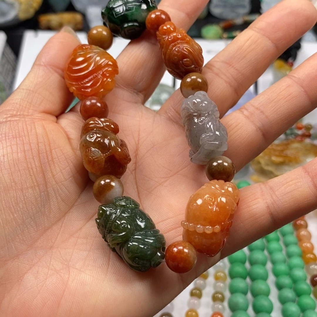 陶***陶未镶嵌手链翡翠蛤蟆大仙特色手串