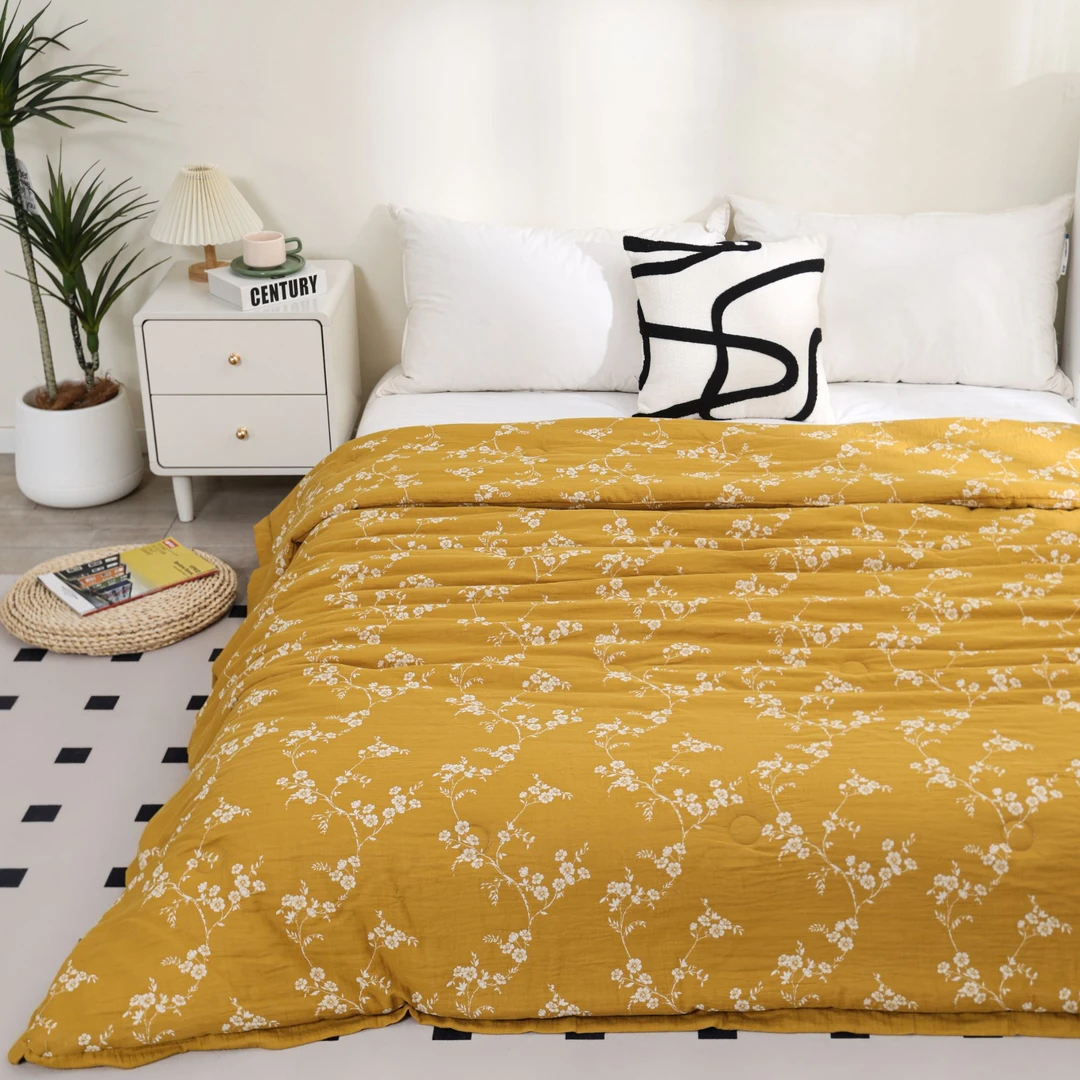 40支紧密纺双层纱被子（大豆纤维填充）秋冬可用