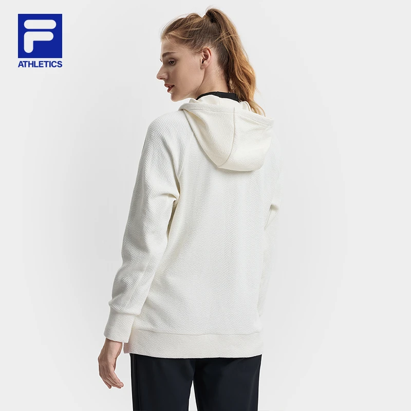 Fila/斐乐春季新款【宽松帽衫】女士半拉链连帽运动卫衣跑者美学